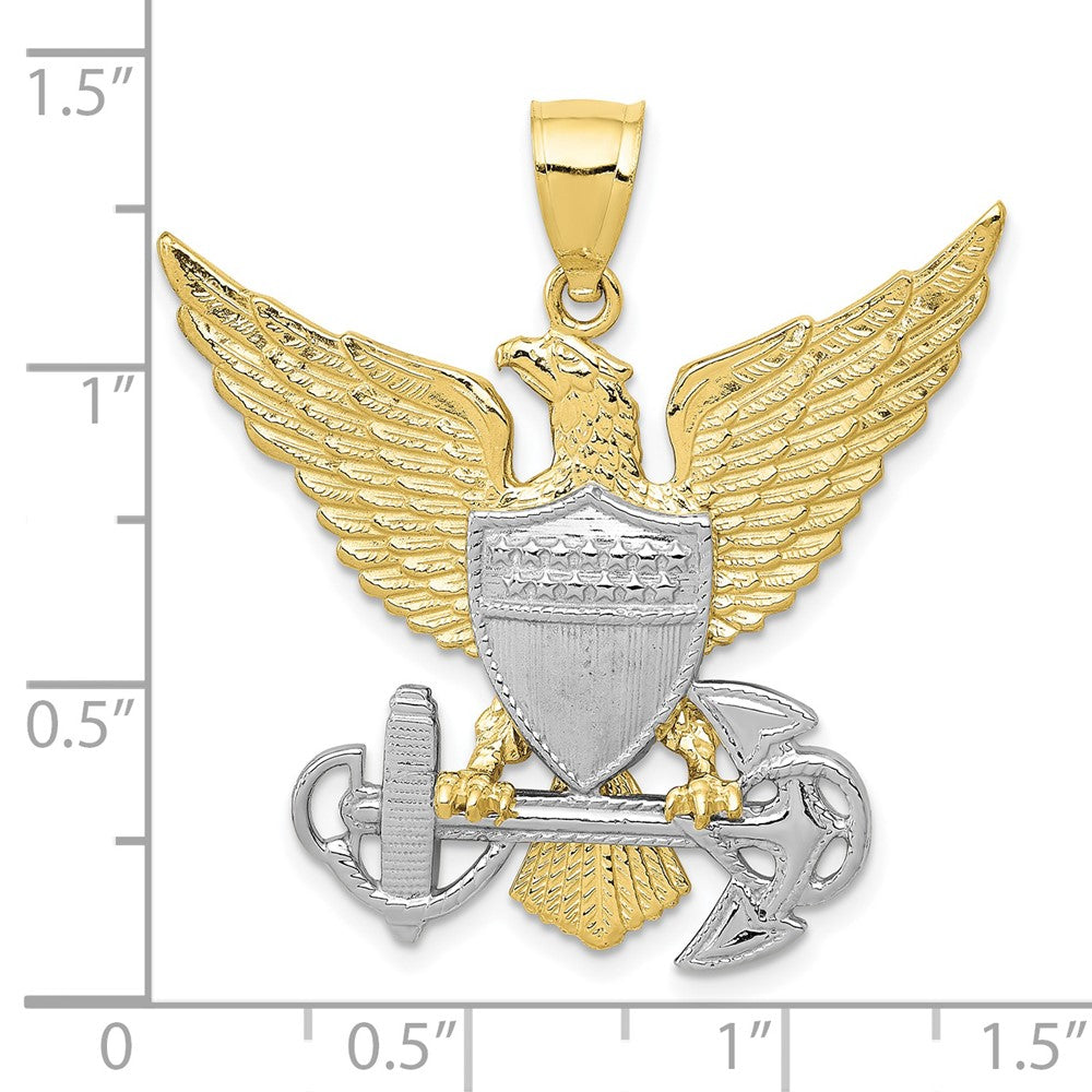 10k Two-tone U.S. Navy Eagle Pendant