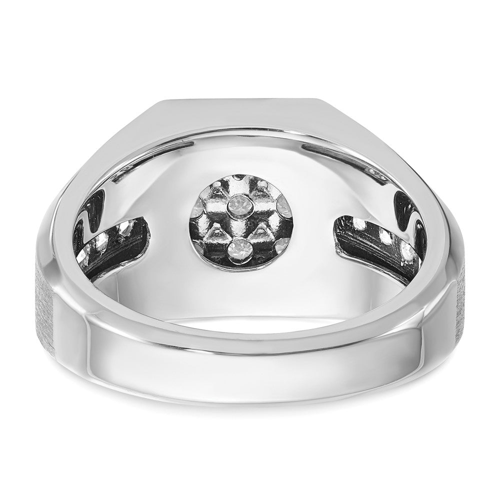 IBGoodman 14k White Gold 1 carat Lab Grown Diamond VS/SI+ G+ Complete Square Cluster Men's Ring