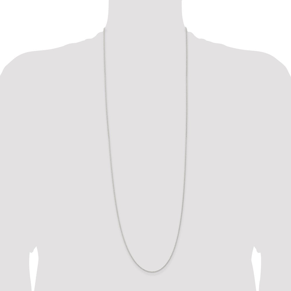 Sterling Silver 1.3mm Solid Rope Chain 36 Inches