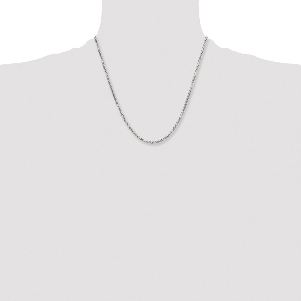Stainless Steel Polished 3mm 20in Wheat Chain