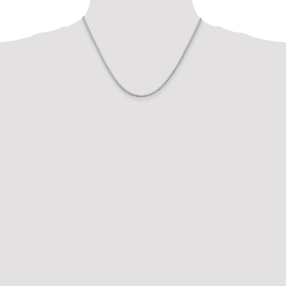 Sterling Silver 2mm Box Chain w/2in ext.