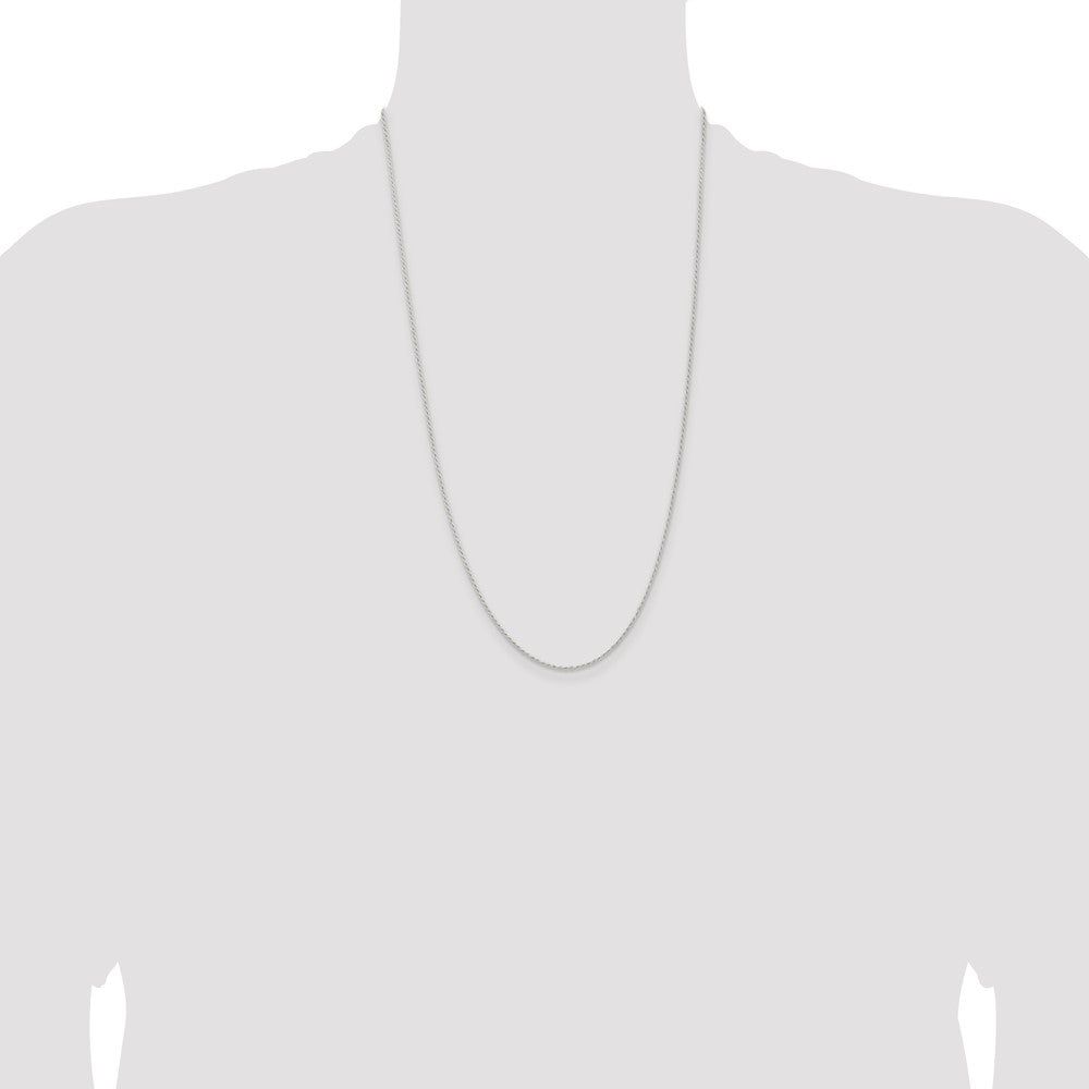 Sterling Silver 1.3mm Solid Rope Chain 26 Inches