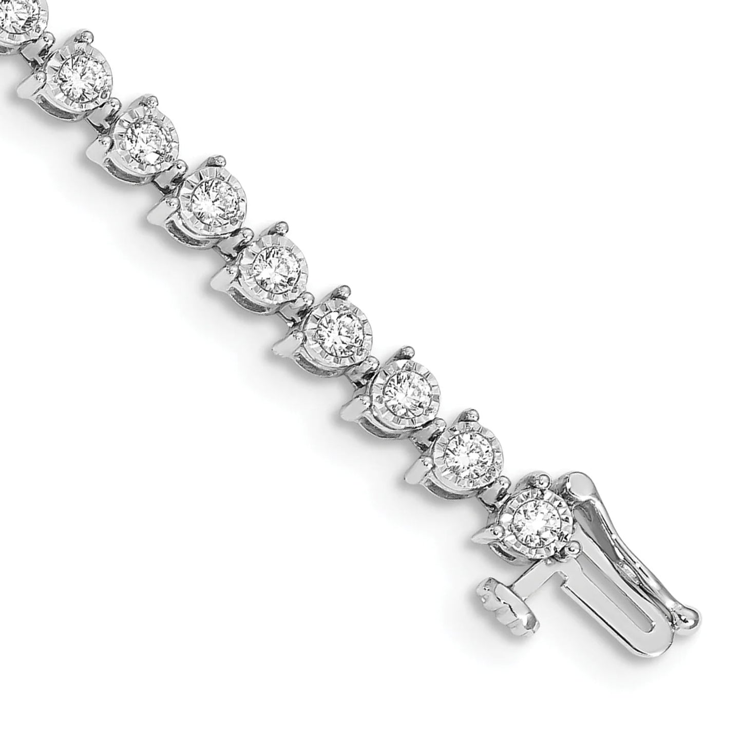 14k White Gold 2 carat Lab Grown Diamond VS/SI+ G+ Complete 7.25 inch Fancy Tennis Bracelet