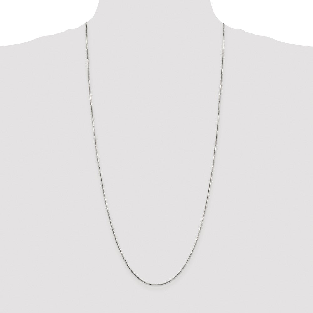Sterling Silver Rhodium-plated 1mm 8 Sided Diamond-cut Box Chain