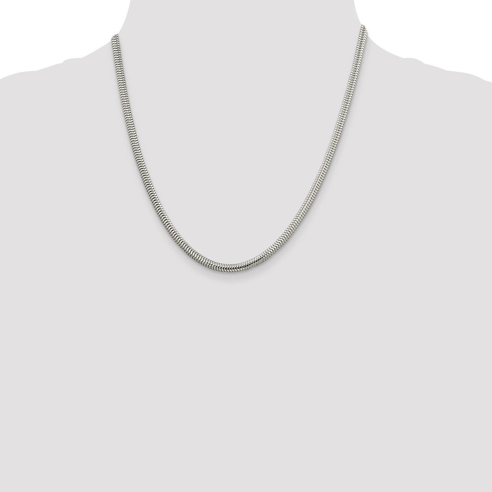 Sterling Silver 4mm Round Snake Chain 20 Inches