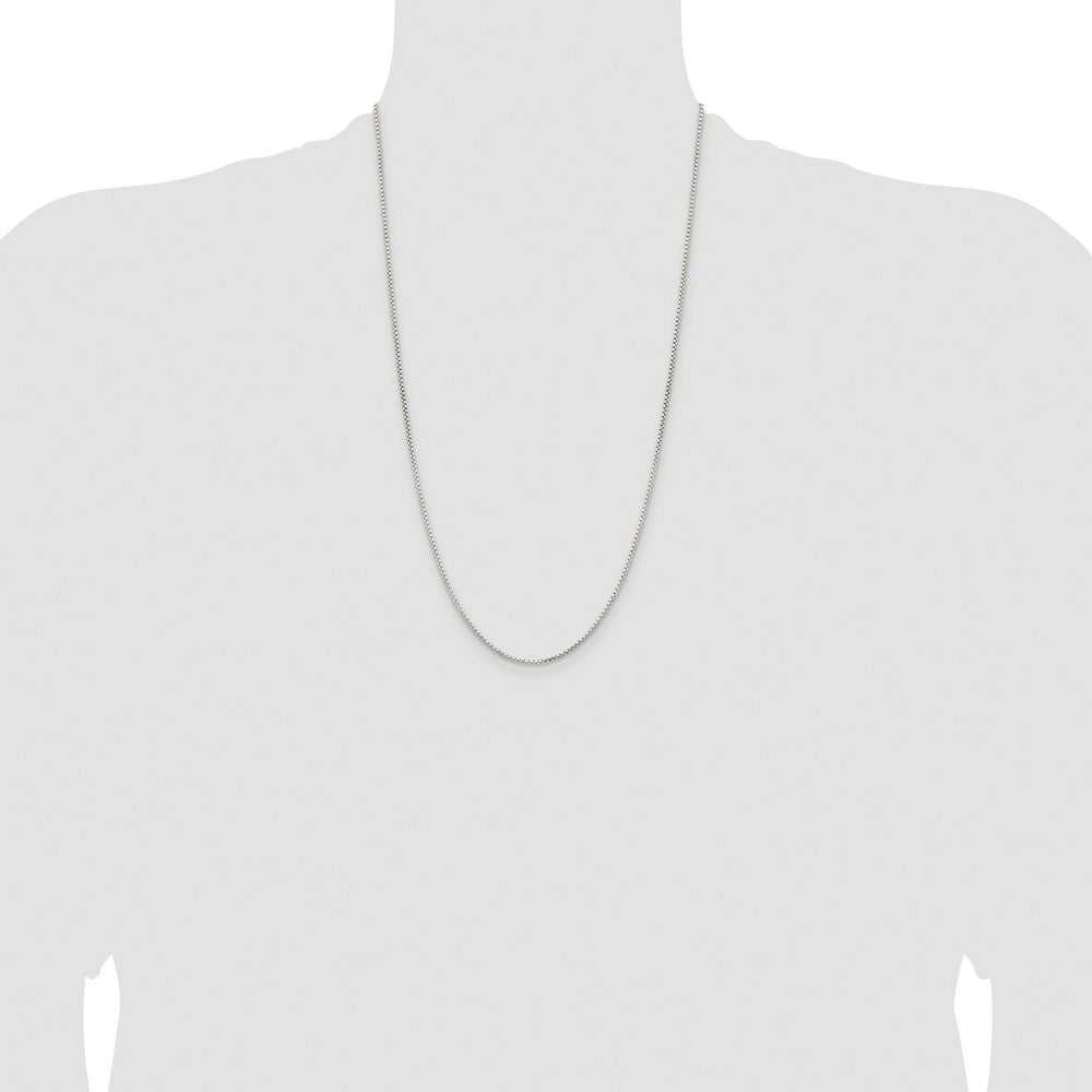 Sterling Silver Rhodium-plated 1.5mm Diamond-cut Round Box Chain