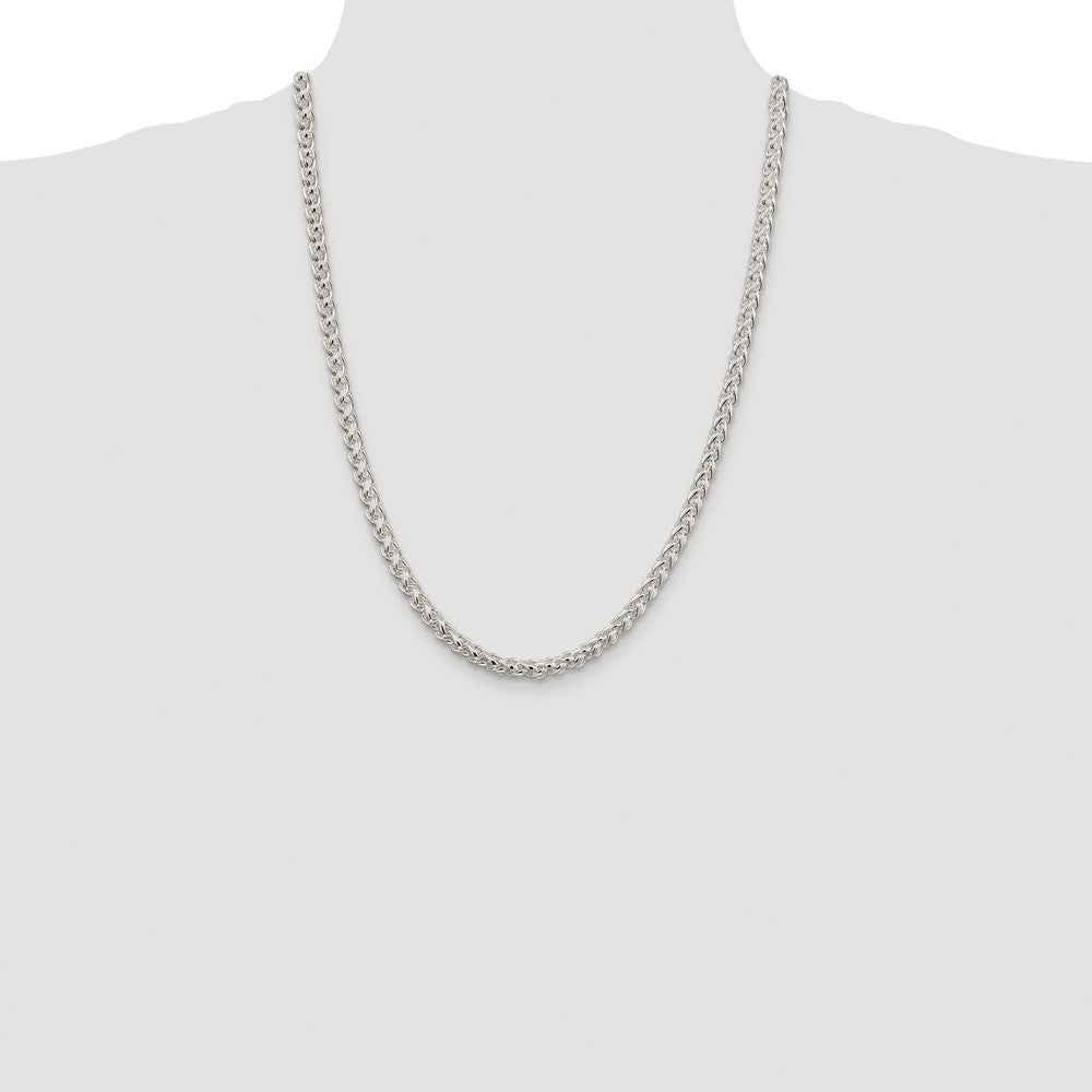 Sterling Silver Rhodium-plated 5mm Round Spiga Chain