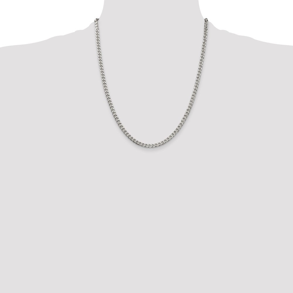 Sterling Silver Polished 3.5mm Curb Chain 22 Inches