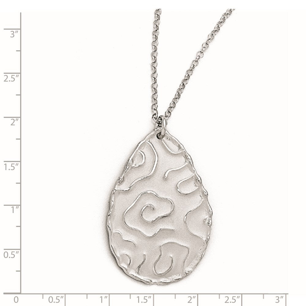Sterling Silver Rhodium-plated Satin-Finish Necklace