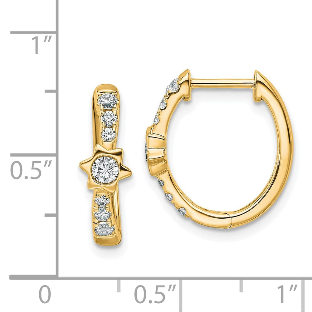 True Origin 14k 1/2 carat Lab Grown Diamond VS DEF Hinged Hoop Earrings