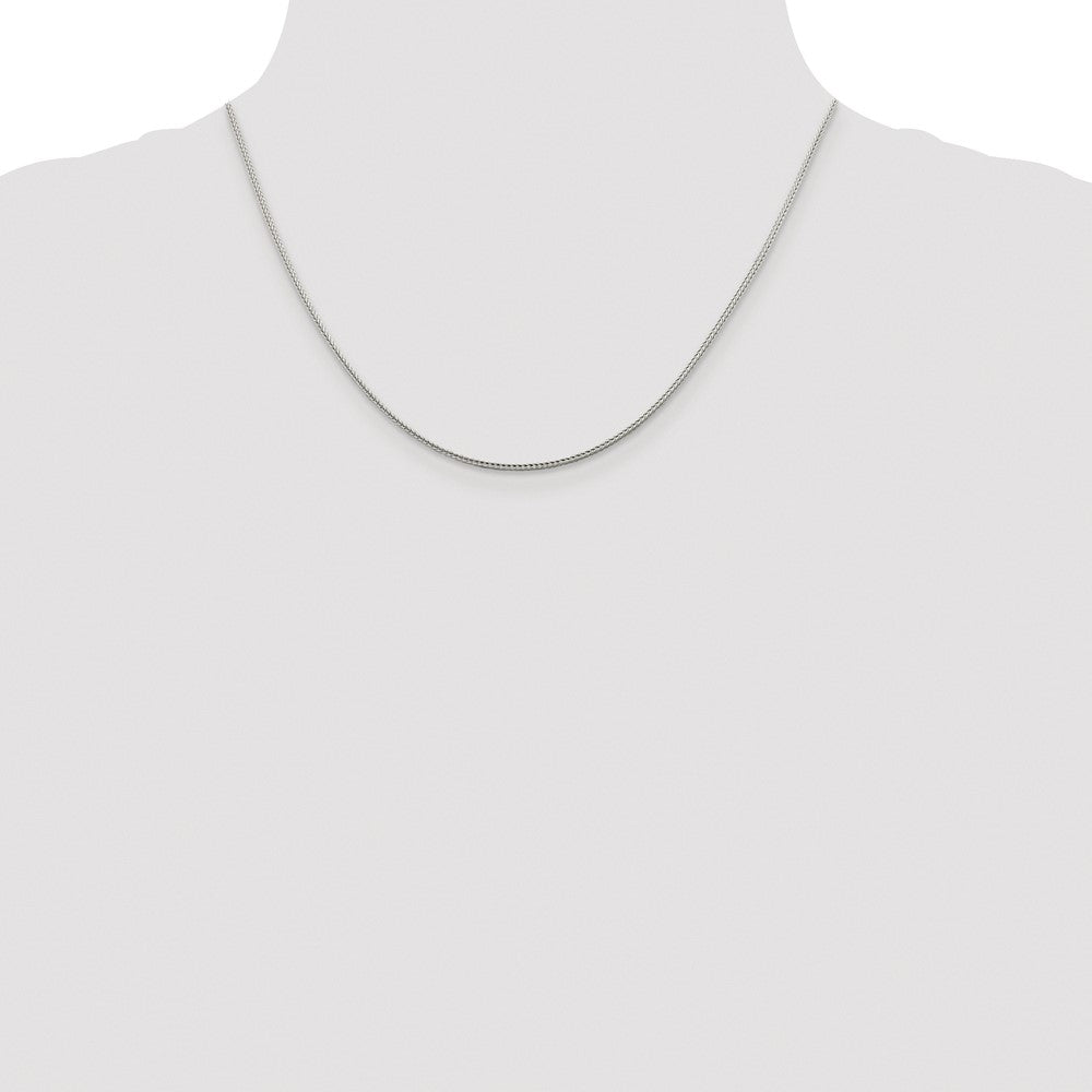 Sterling Silver Rhodium-plated 1.45mm Diamond-cut Round Franco Chain