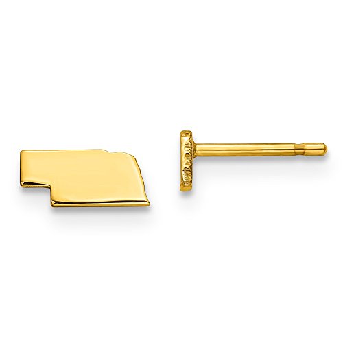 Sterling Silver/Gold-plated Nebraska State Earrings