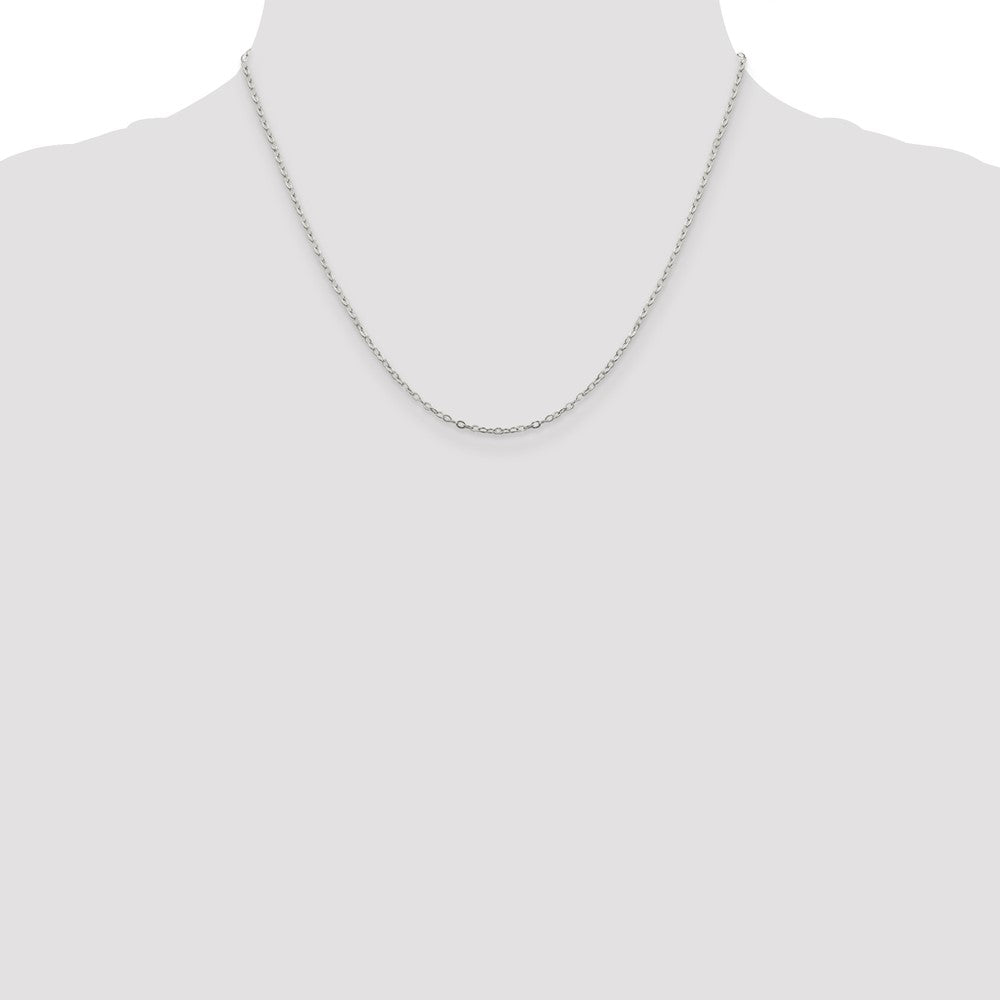 Sterling Silver 1.5mm Flat Open Oval Cable Chain 18 Inches