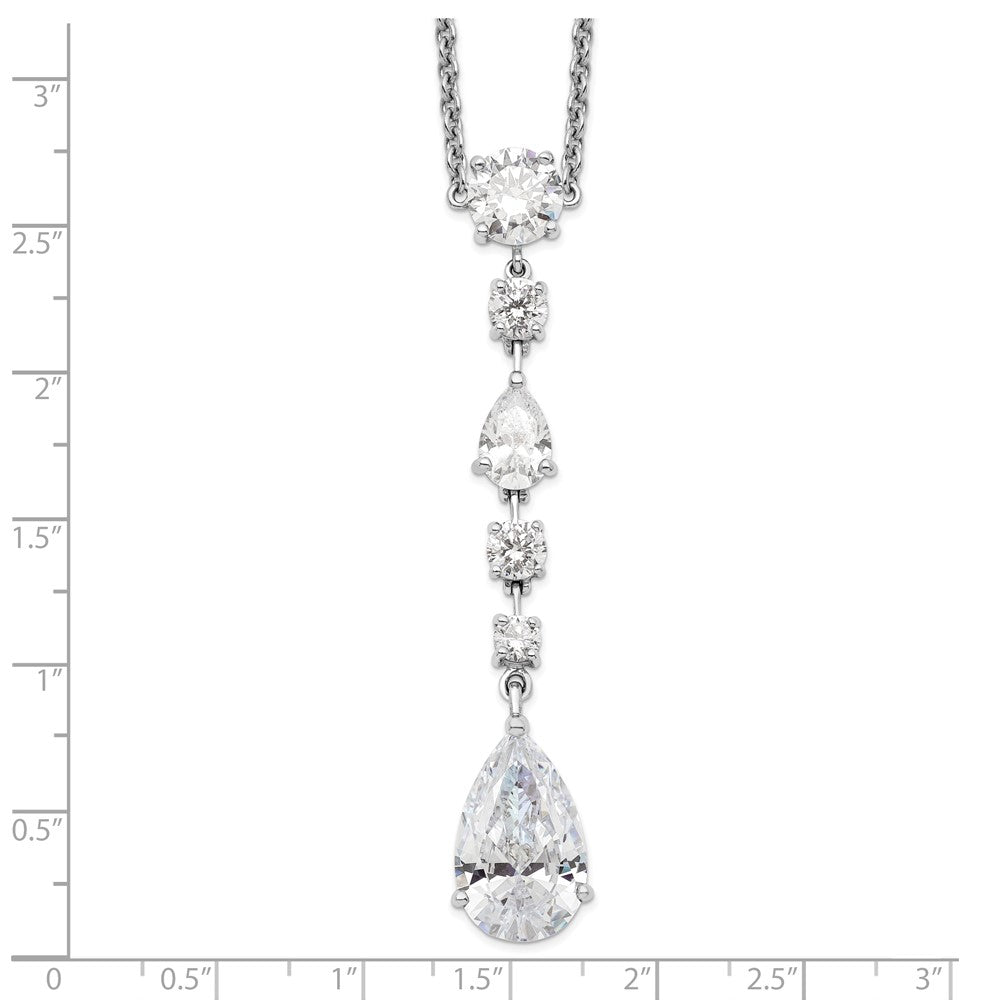 Sterling Silver Polished Fancy CZ Necklace