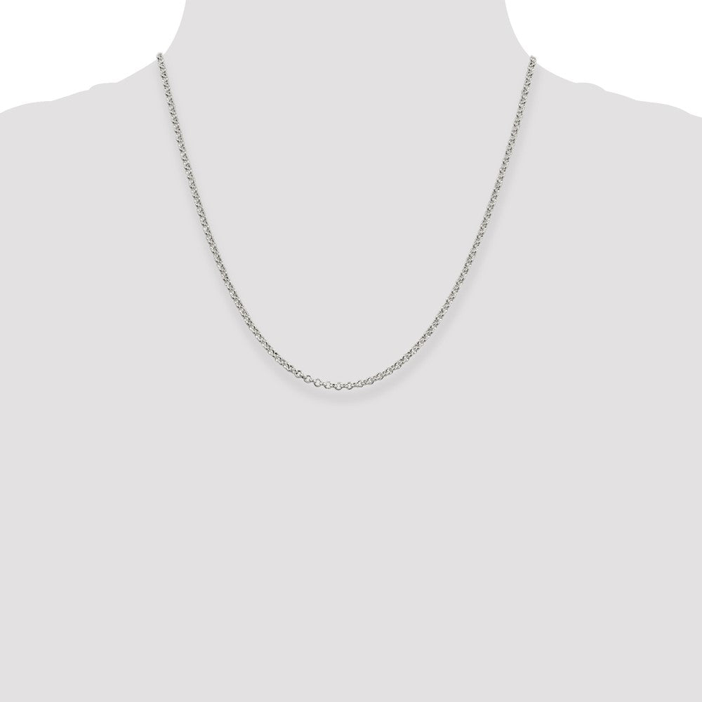 Sterling Silver 2.8mm Rolo Chain 20 Inches