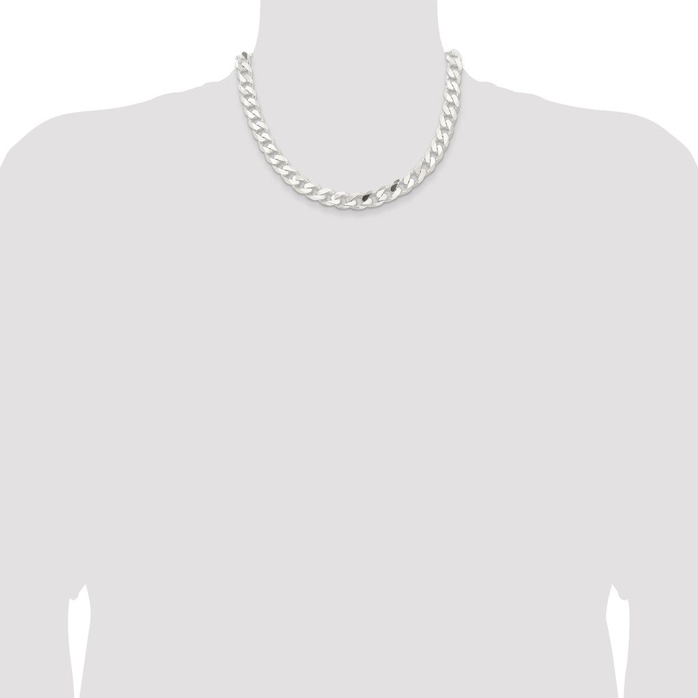 Sterling Silver 11mm Curb Chain 18 Inches