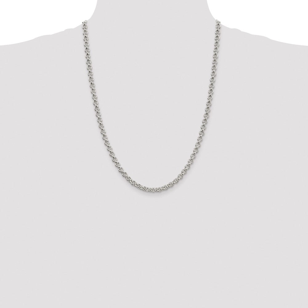 Sterling Silver Rhodium-plated 5mm Rolo Chain