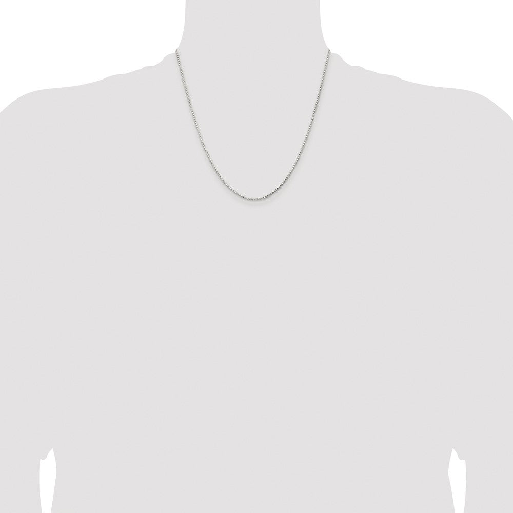 Sterling Silver Rhodium-plated 1.3mm Diamond-cut Round Box Chain