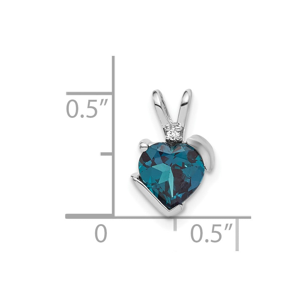 10kw Created Alexandrite and Diamond Pendant