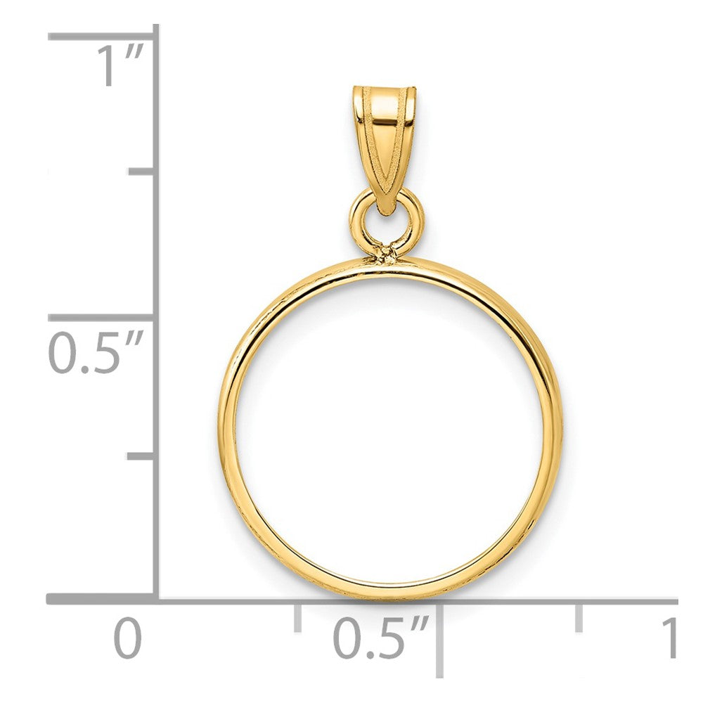 Wideband Distinguished Coin Jewelry 14k Polished 15.5mm Prong Coin Bezel Pendant