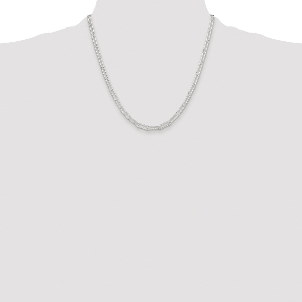 Sterling Silver Rhodium-plated Polished 4.5mm Paperclip Chain