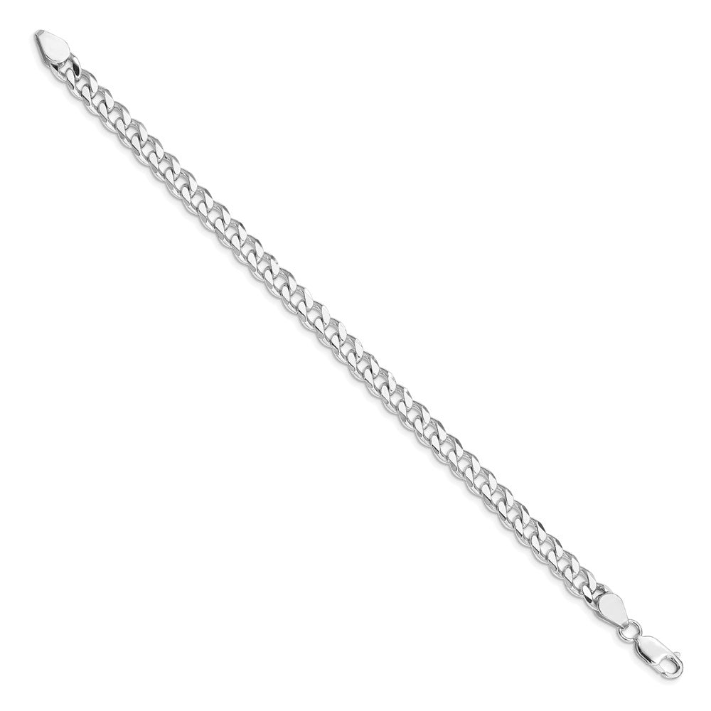 Sterling Silver Rhodium-plated 6.5mm Curb Chain 9 inches