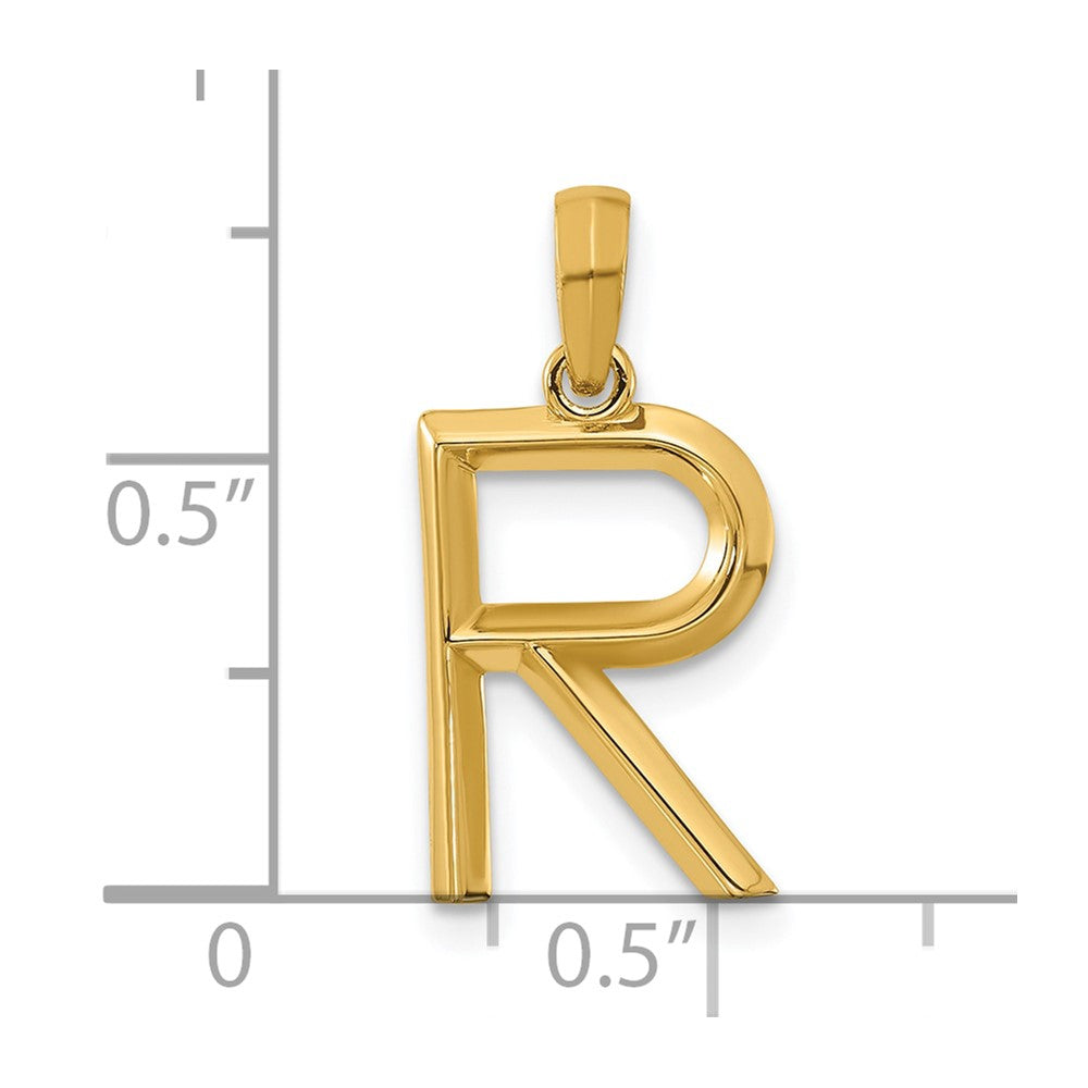 14k Yellow Gold Fancy Letter R