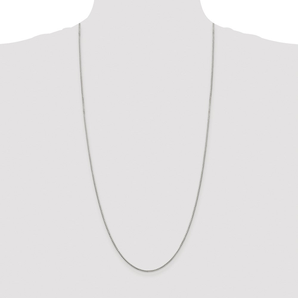 Sterling Silver Rhodium-plated 1.35mm 8 Sided Diamond-cut Box Chain