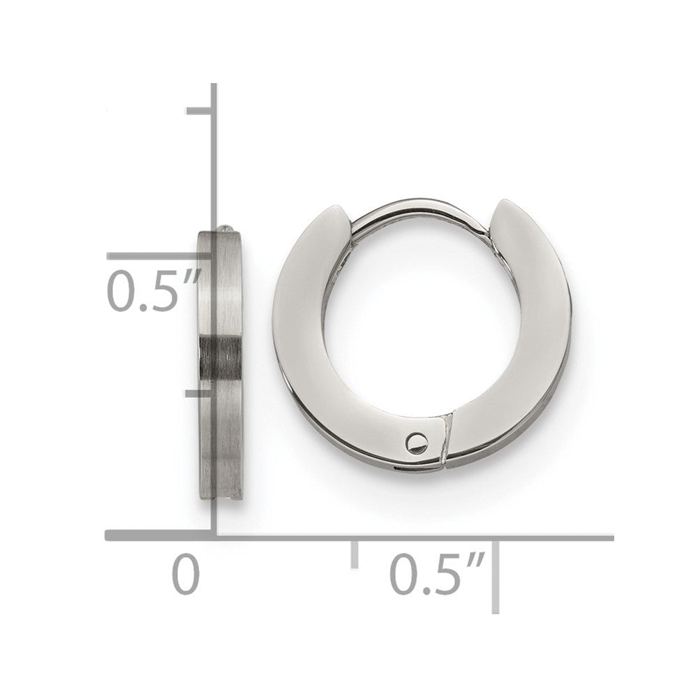 Stainless Steel Brushed and Polished 2mm Hinged Hoop Earrings