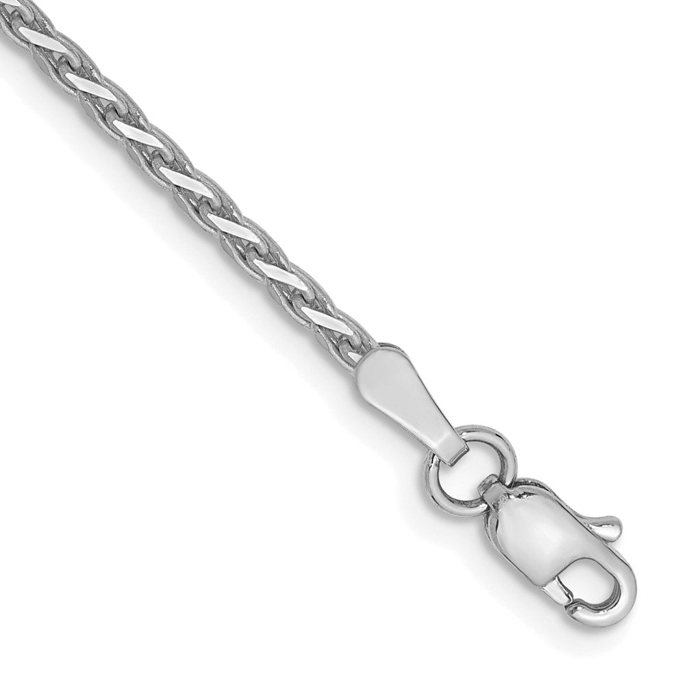 14K White Gold 7 inch 1.9mm Diamond-cut Parisian Wheat with Lobster Clasp Bracelet 7 inches