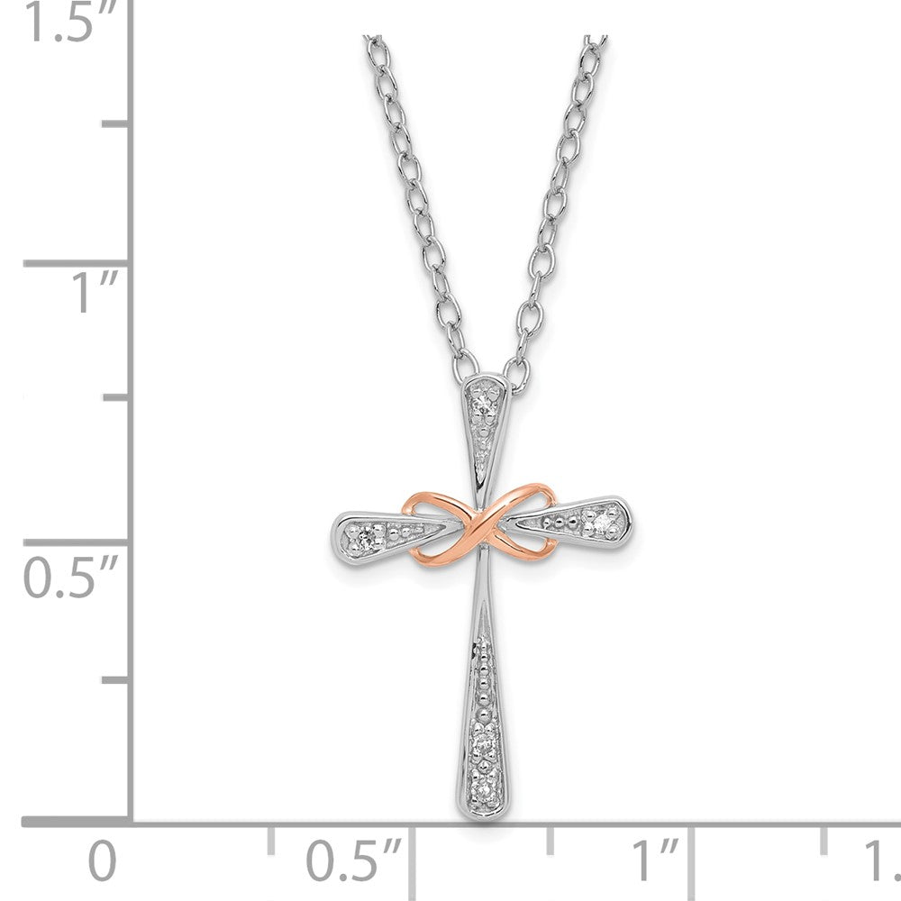 SS & Rose Plated Infinity Diamond Pend Necklace