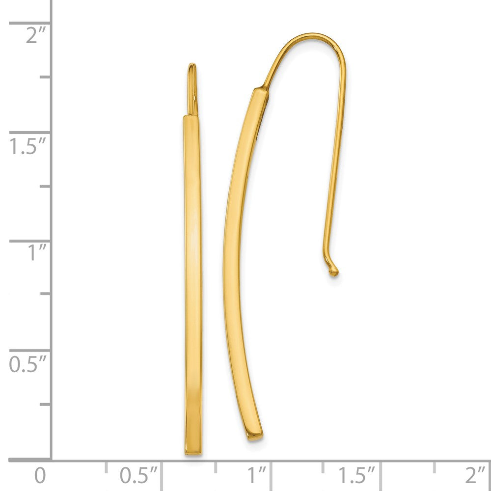 14K Polished Dangle Bar Earrings