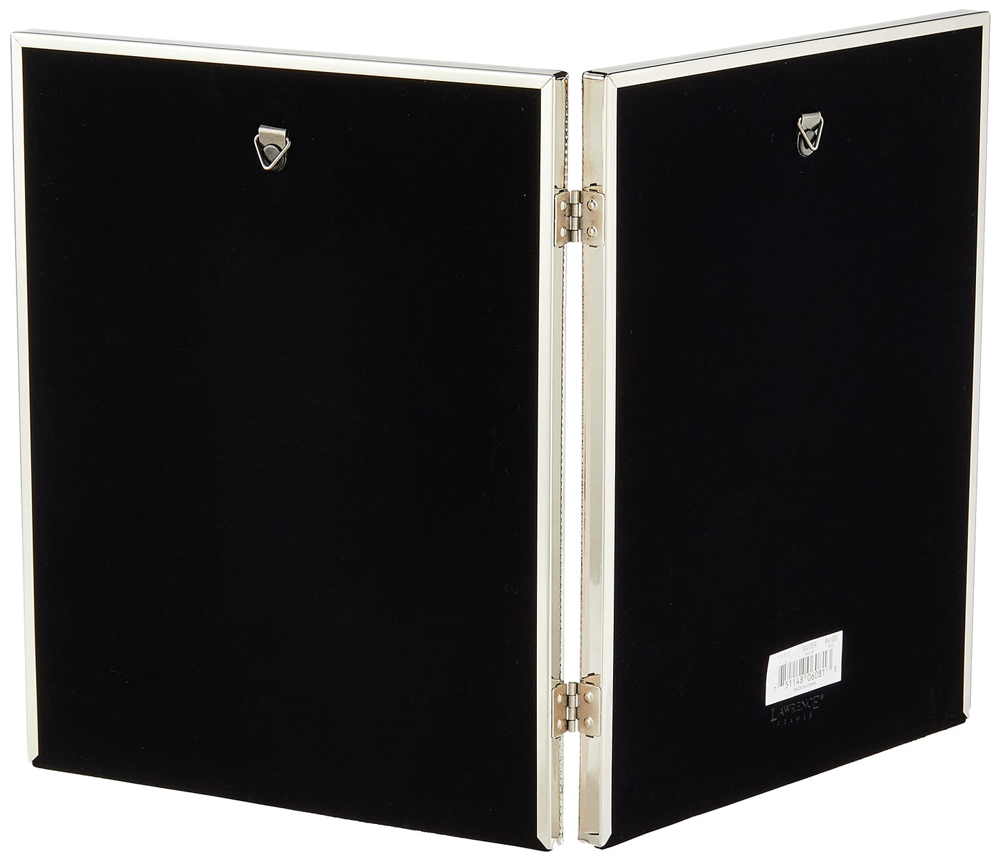 Lawrence Frames Polished Silver Plate 8x10 Hinged Double Picture Frame - Bead Border Design