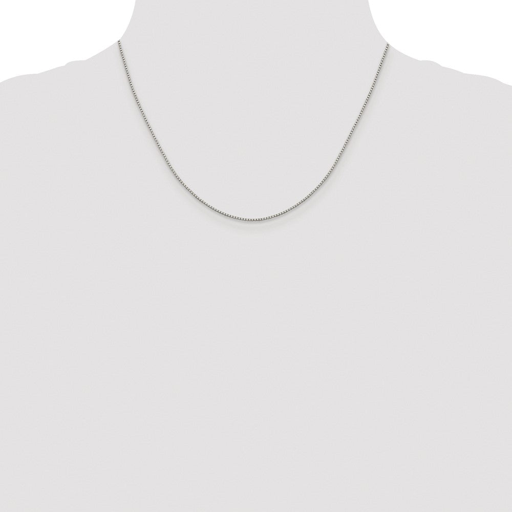 Sterling Silver Rhodium-plated 1.15mm 8 Sided Diamond-cut Box Chain