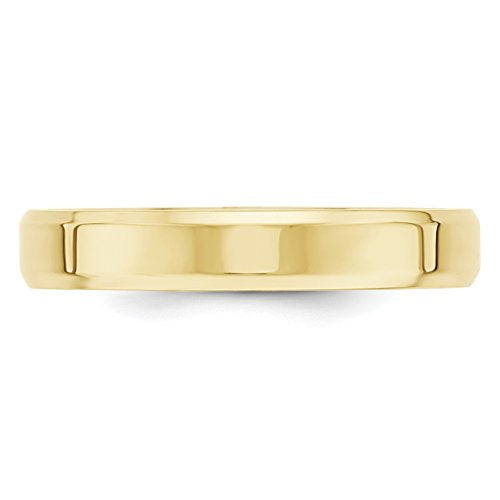 10k Yellow Gold 4mm Beveled Edge Comfort Fit Wedding Band Size 7