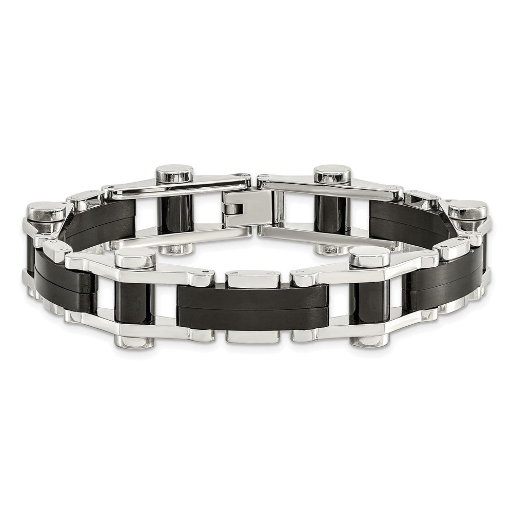 Stainless Steel Polished Black IP-plated 8in Bracelet 8 inches