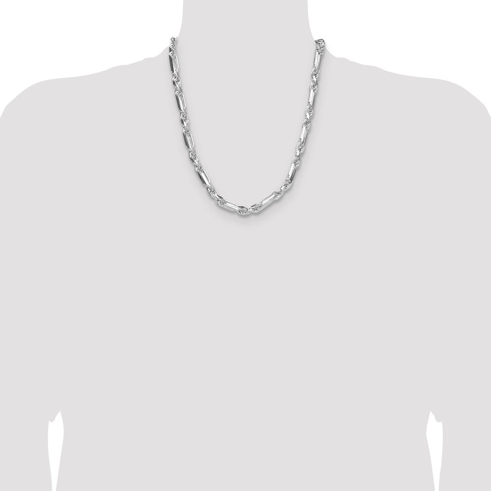 Sterling Silver 8mm D/C Figarope Chain