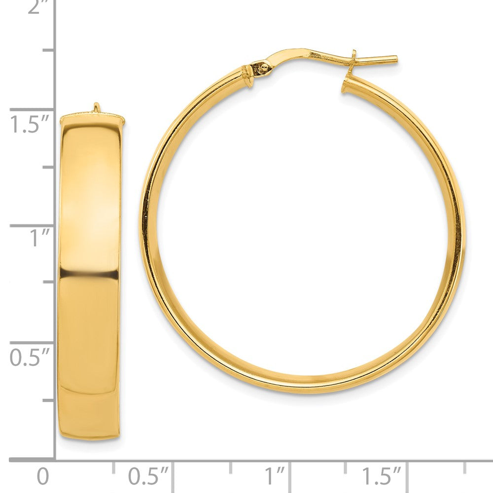 10k High Polished 7mm Hoop Earrings