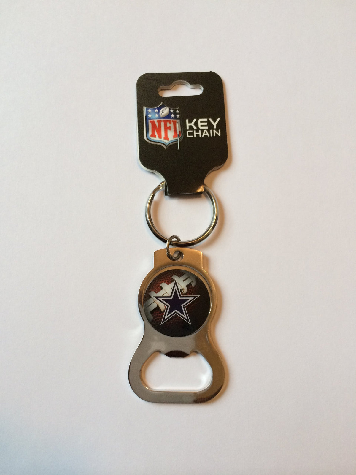 NFL Dallas Cowboys Silver-tone Bottle Opener Key Ring by Rico Industries QGC6187