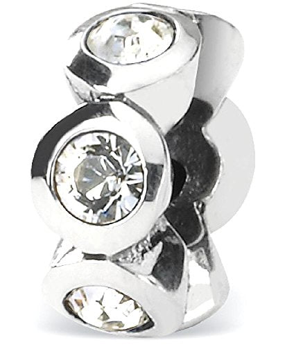 Sterling Silver Reflections April Preciosa Crystal Birthstone Bead