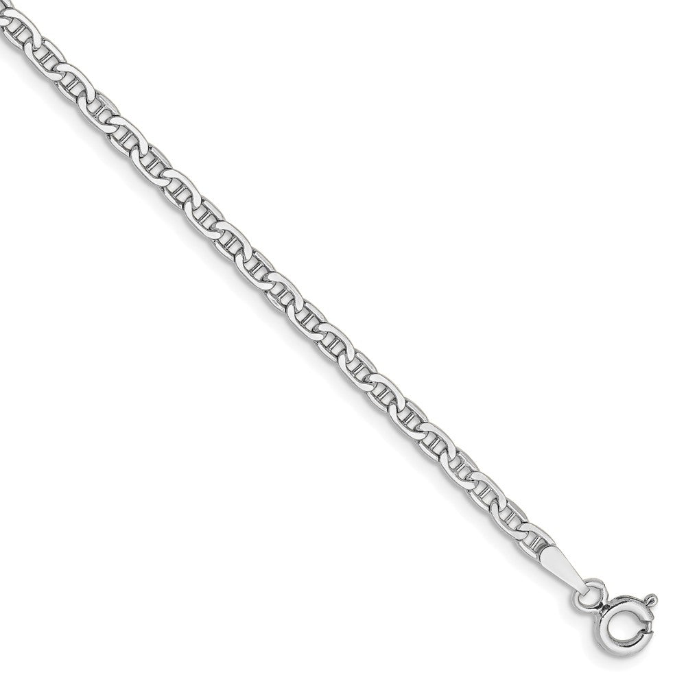 14k 2.4mm WG CUT Semi-Solid Anchor 4.5 Inch Lobster Clasp