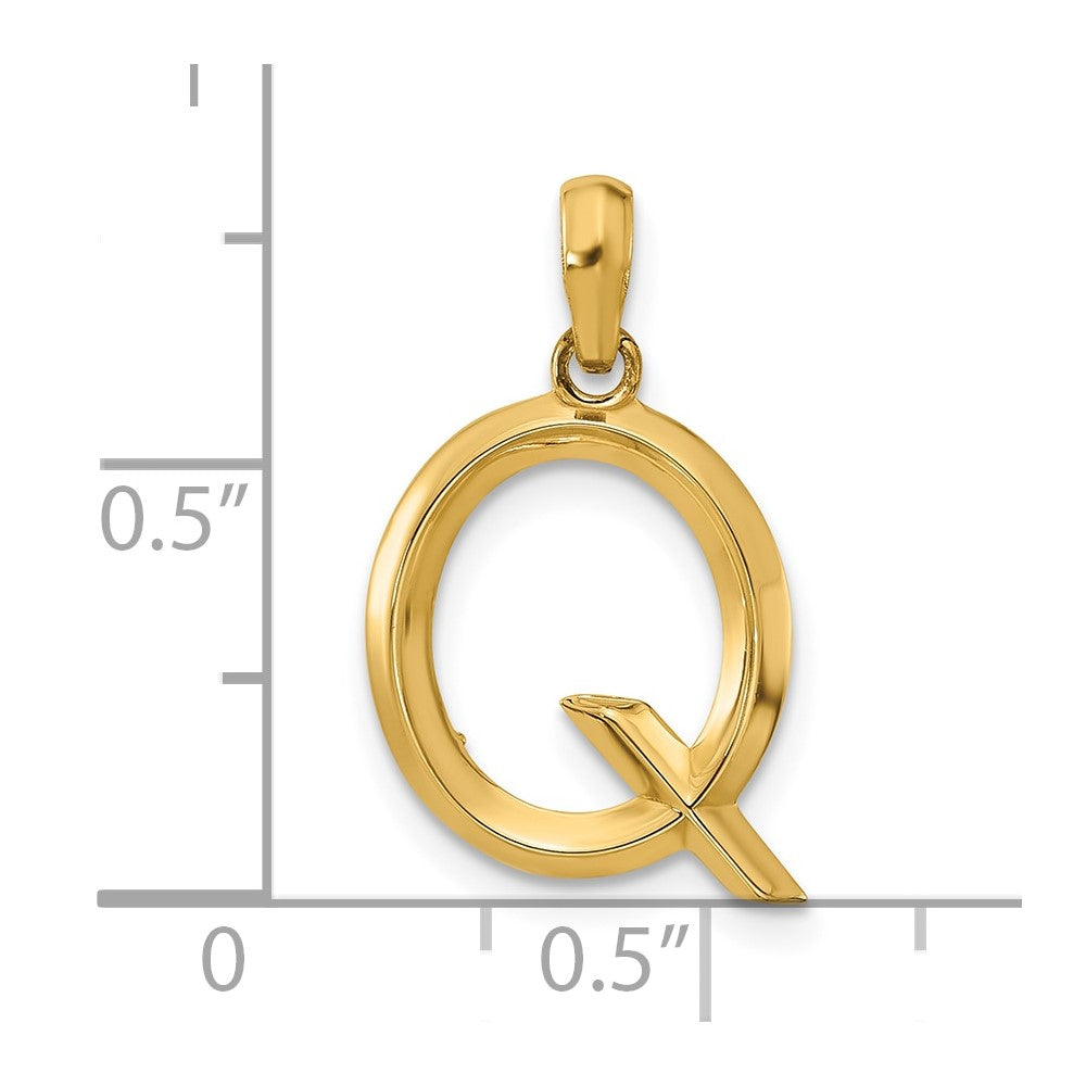 14k Yellow Gold Fancy Letter Q