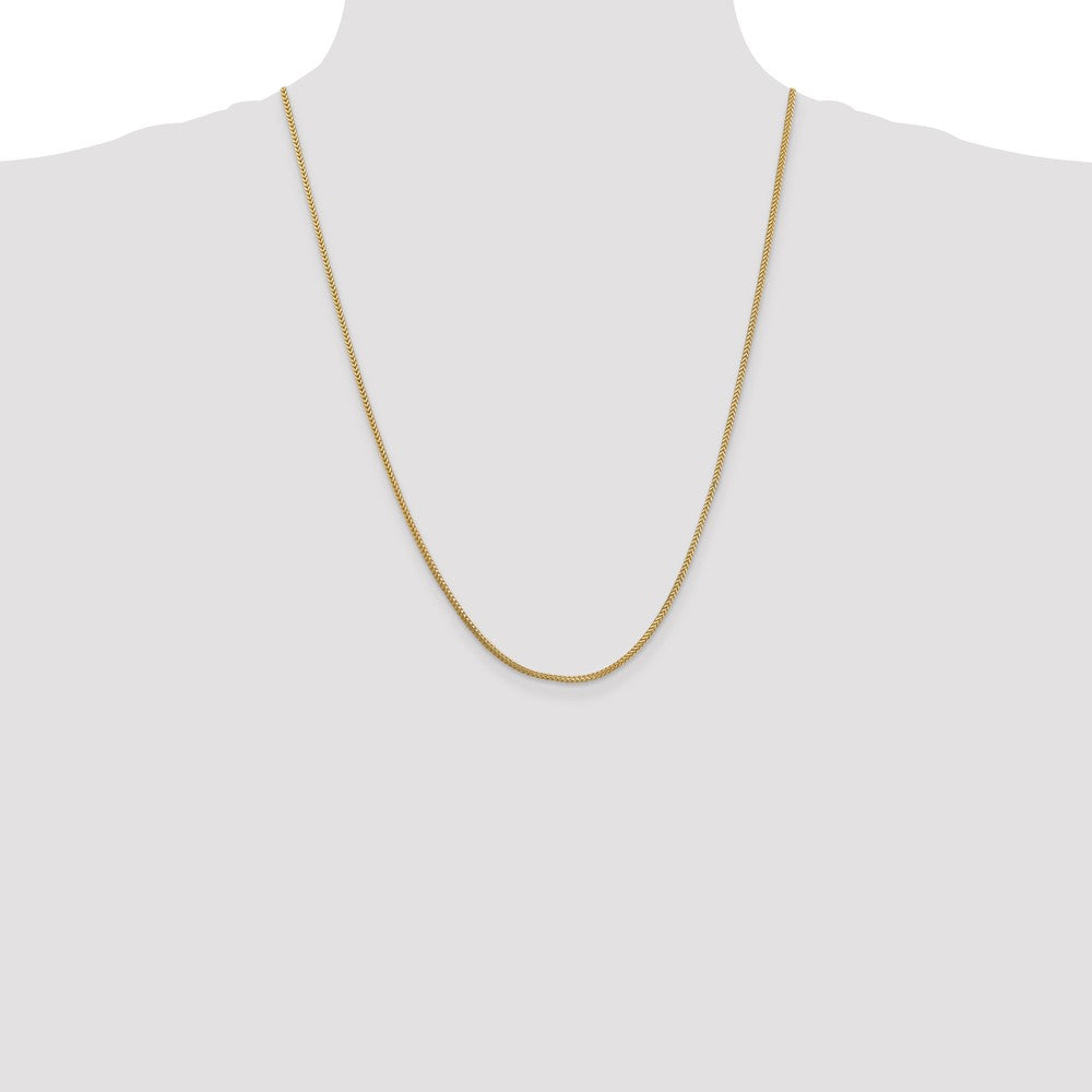 14K 24 inch 1.3mm Franco with Lobster Clasp Chain