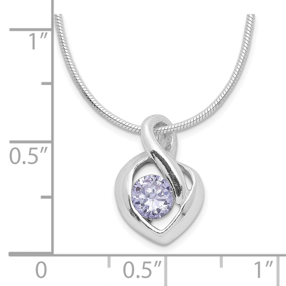 Sterling Silver Purple CZ Necklace