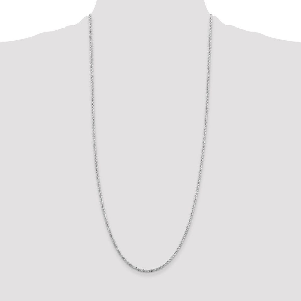 Sterling Silver Rhodium-plated 2.3mm Solid Rope Chain 30 Inches
