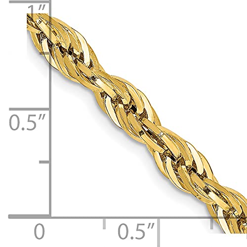14K 26 inch 4.75mm Semi Solid Rope with Lobster Clasp Chain