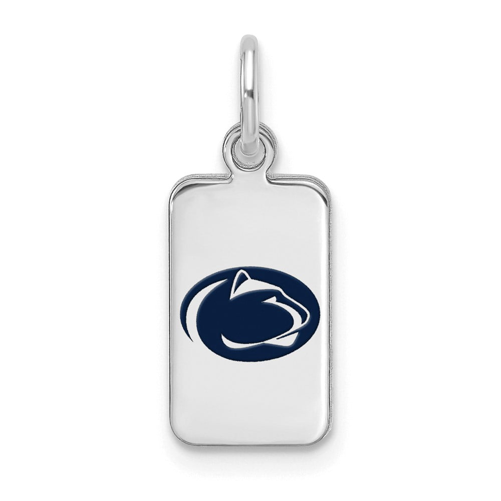 Sterling Silver Rhodium Plated Penn State Enamel XS (Tiny) Tag Charm