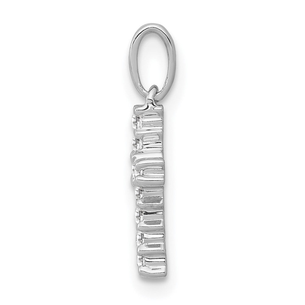 14k White Gold 1/10 carat Lab Grown Diamond VS/SI+ G+ Latin Cross Pendant