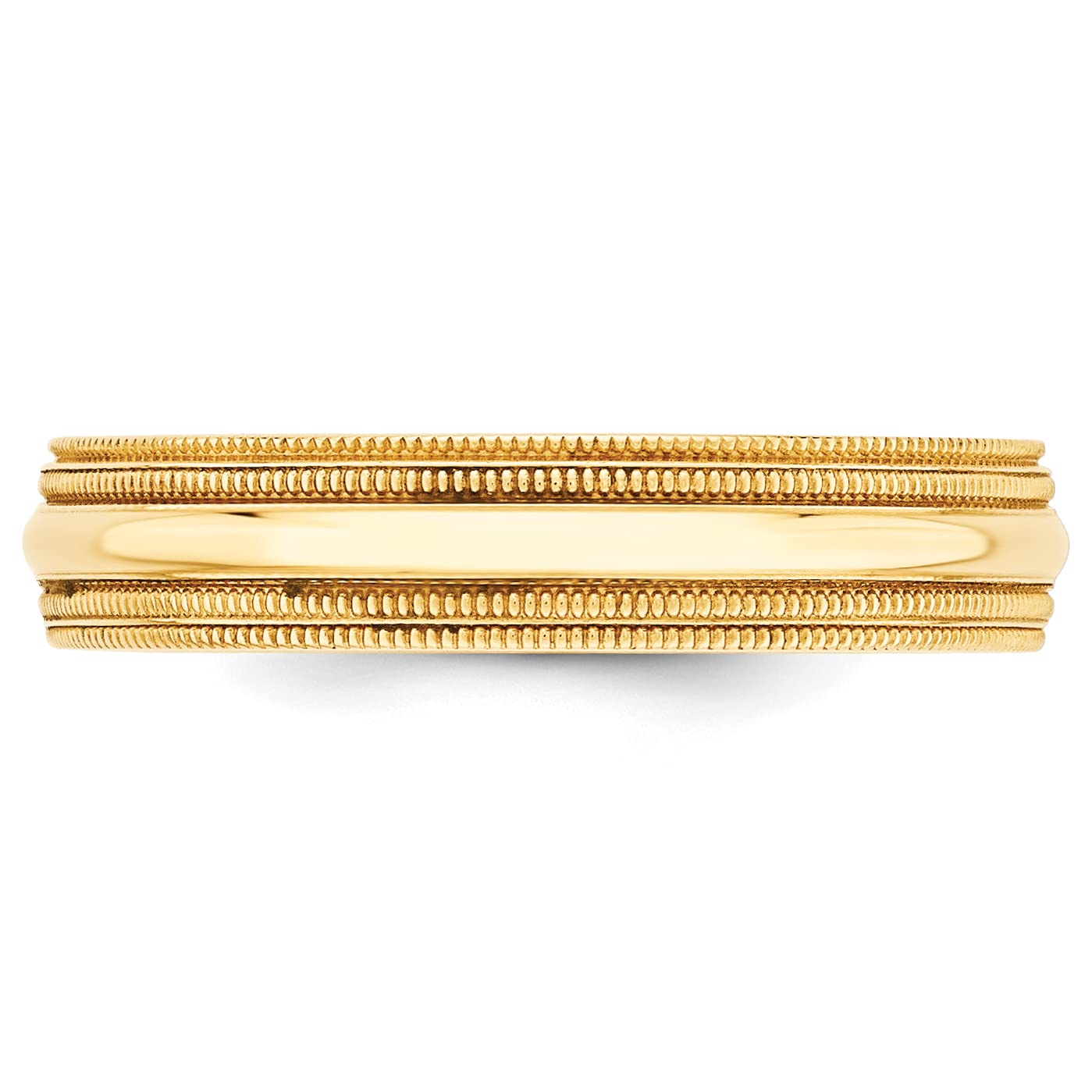 10k Yellow Gold 5mm Double Milgrain Comfort Fit Wedding Band Size 9