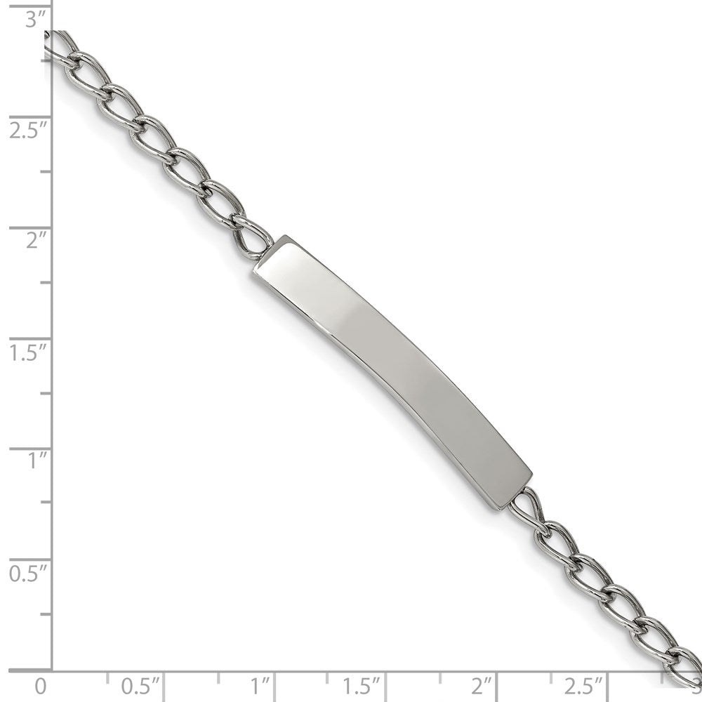 Stainless Steel Polished Curb Chain 8.5in ID Bracelet 8.5 inches